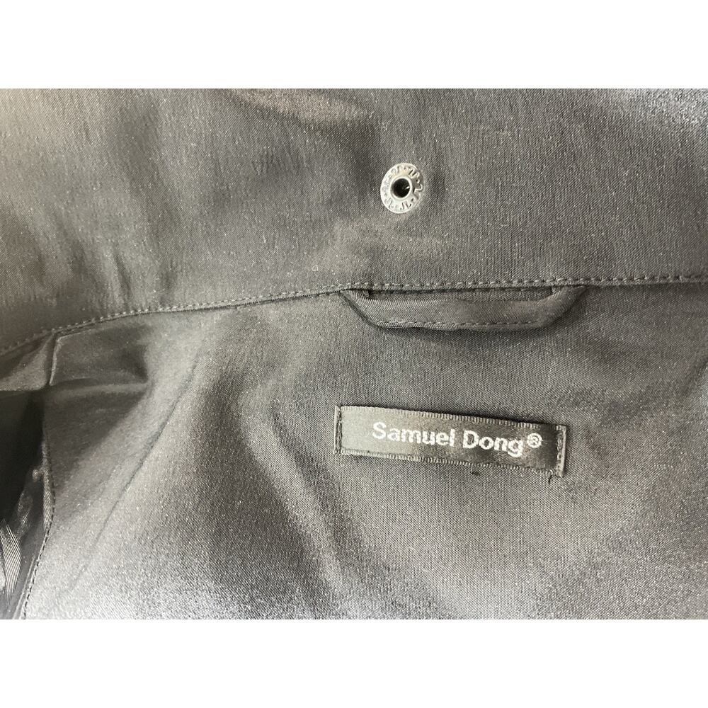 Samuel Dong Bubble Coat Dress Black Medium Ruffle Trench Goth READ - Picture 10 of 16